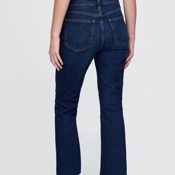 GAP High Rise Kick Fit Jeans – Dark Wash, Size 4L, Stretch Denim - Picture 2 of 10